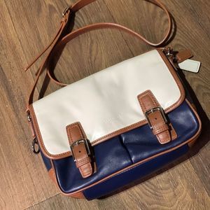 Coach Blue and White Crossbody Bag